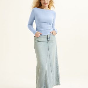 Modern Side Ruched Boatneck Bra Top