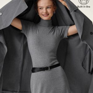 Soft Thermal Mockneck Short Sleeve Bra Top