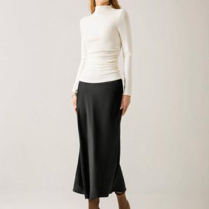 Thermal Ruched Sides Mockneck Top