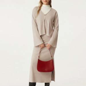 V Neck Flare Long Sleeve Cardigan