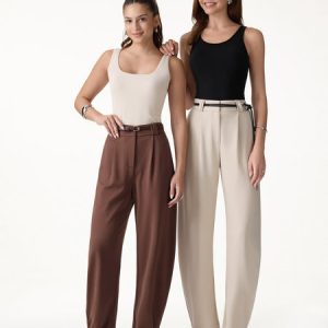 CoolTouch Stretch Ponte High Rise Cropped Barrel Pants