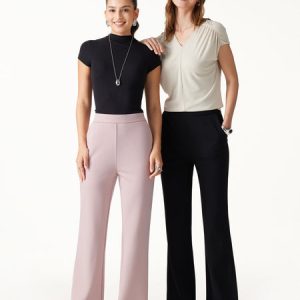 Ponte High-Rise Slim Flared Pants with Pockets
