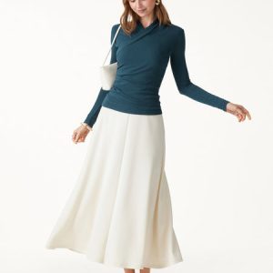 Eco-Mousse® Surplice Long Sleeve Ruched Top