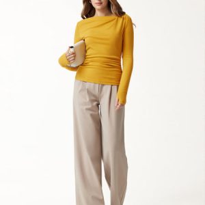 Eco-Mousse® Asymmetrical Neck Long Sleeve Top