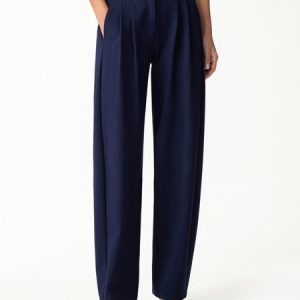 Ponte Low-Rise Ankled Barrel Pants with Pockets