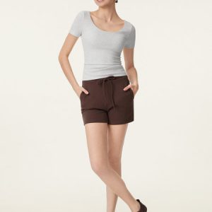 Scoop Neck Short Sleeve Cotton New Airy Bra Top