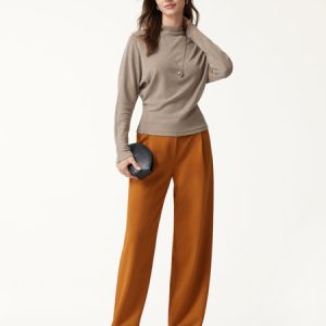 Mock Neck Batwing Sleeve Top