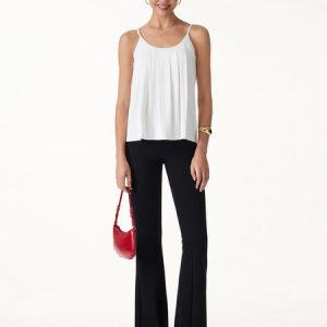 U-Neck Pleated Spaghetti Bra Tank