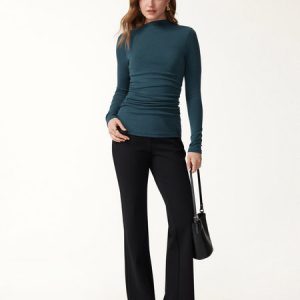 LiteWarm Slanted Mockneck Ruched Brami