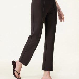 Wrinkle-Resistant High Rise Cropped Flare Leg Travel Pant