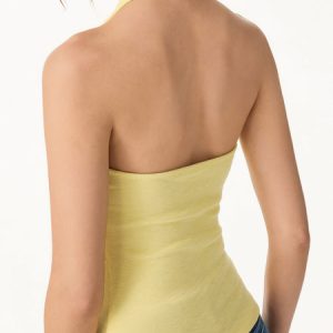Cotton Square Halter Neck Bra Tank