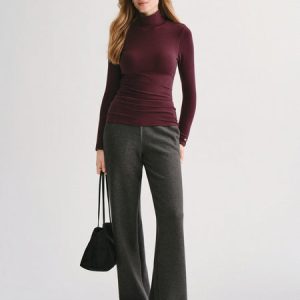 Turtleneck Long Sleeve Bra Top