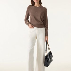 Elevated Crewneck Brushed Brami with Banded Hem