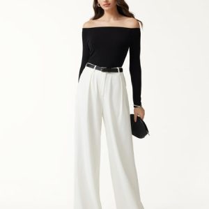 Non-Slip Off-Shoulder Long Sleeve Bra Top