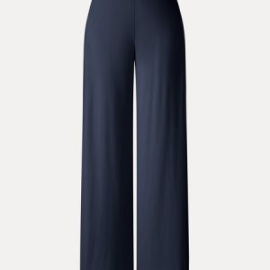 Ponte Mid Rise Wide Leg Pants with Pockets