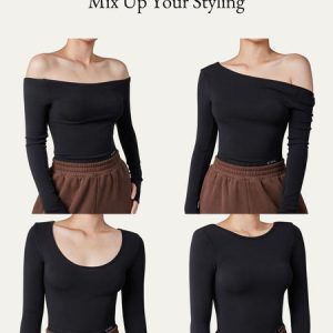 Lyocell-Wool Round Neck Long Sleeve Reversible Top